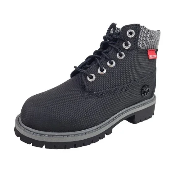 Timberland 6 IN Helcor Black Leather Waterproof Boot KIDS - Picture 1 of 12